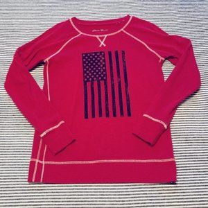 Eddie Bauer flag sweatshirt. Like new. Small.